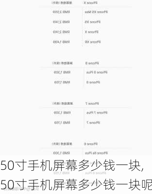 50寸手机屏幕多少钱一块,50寸手机屏幕多少钱一块呢