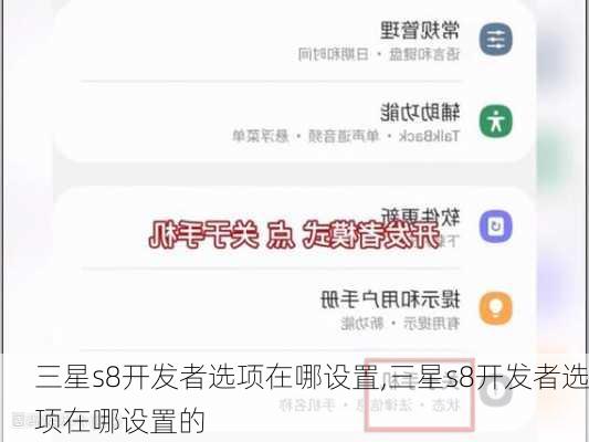 三星s8开发者选项在哪设置,三星s8开发者选项在哪设置的