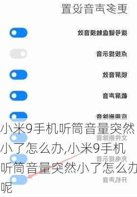 小米9手机听筒音量突然小了怎么办,小米9手机听筒音量突然小了怎么办呢