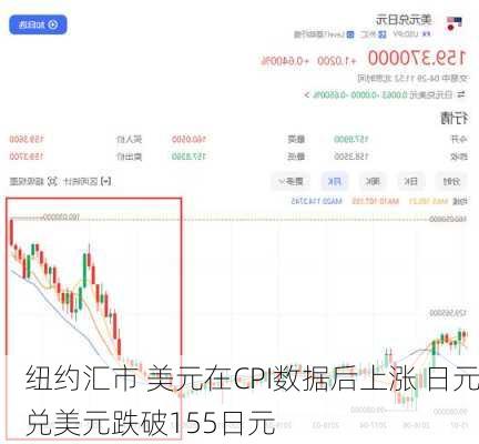 纽约汇市 美元在CPI数据后上涨 日元兑美元跌破155日元