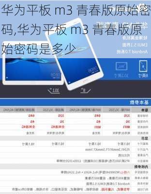 华为平板 m3 青春版原始密码,华为平板 m3 青春版原始密码是多少