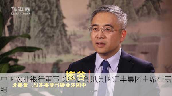 中国农业银行董事长谷澍会见英国汇丰集团主席杜嘉祺