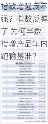 指数增强反不强？指数反弹了 为何半数指增产品年内跑输基准？