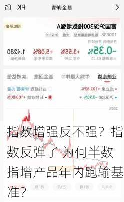 指数增强反不强？指数反弹了 为何半数指增产品年内跑输基准？