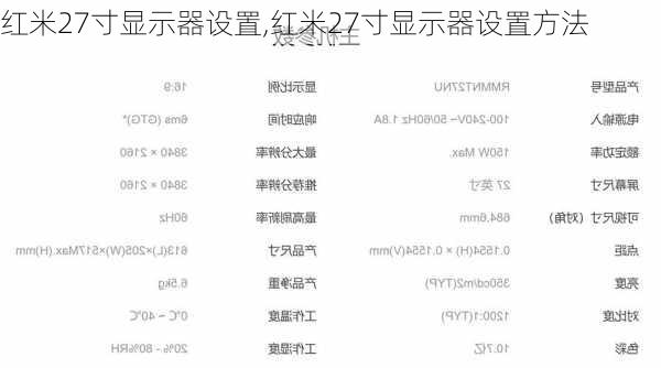 红米27寸显示器设置,红米27寸显示器设置方法