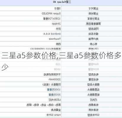 三星a5参数价格,三星a5参数价格多少