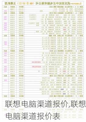 联想电脑渠道报价,联想电脑渠道报价表