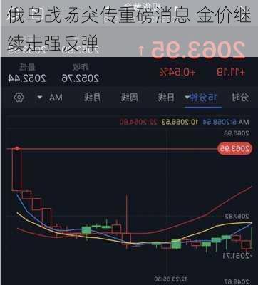 俄乌战场突传重磅消息 金价继续走强反弹