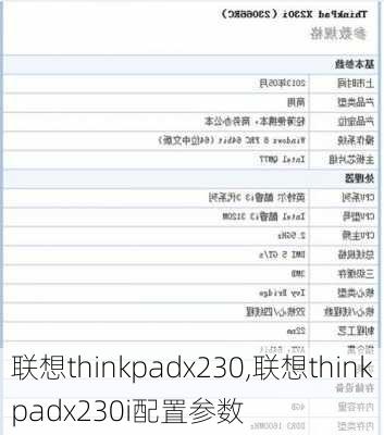 联想thinkpadx230,联想thinkpadx230i配置参数