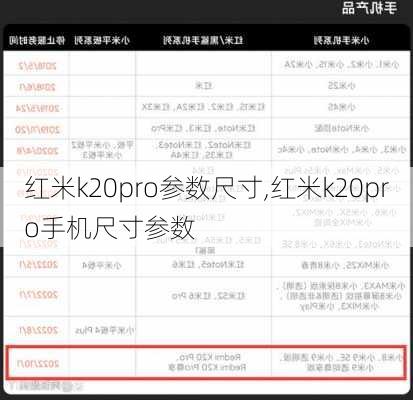 红米k20pro参数尺寸,红米k20pro手机尺寸参数