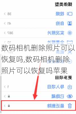 数码相机删除照片可以恢复吗,数码相机删除照片可以恢复吗苹果