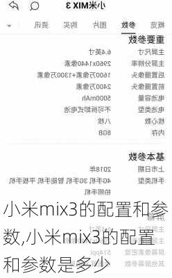 小米mix3的配置和参数,小米mix3的配置和参数是多少