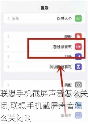 联想手机截屏声音怎么关闭,联想手机截屏声音怎么关闭啊