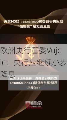 欧洲央行管委Vujcic：央行应继续小步降息